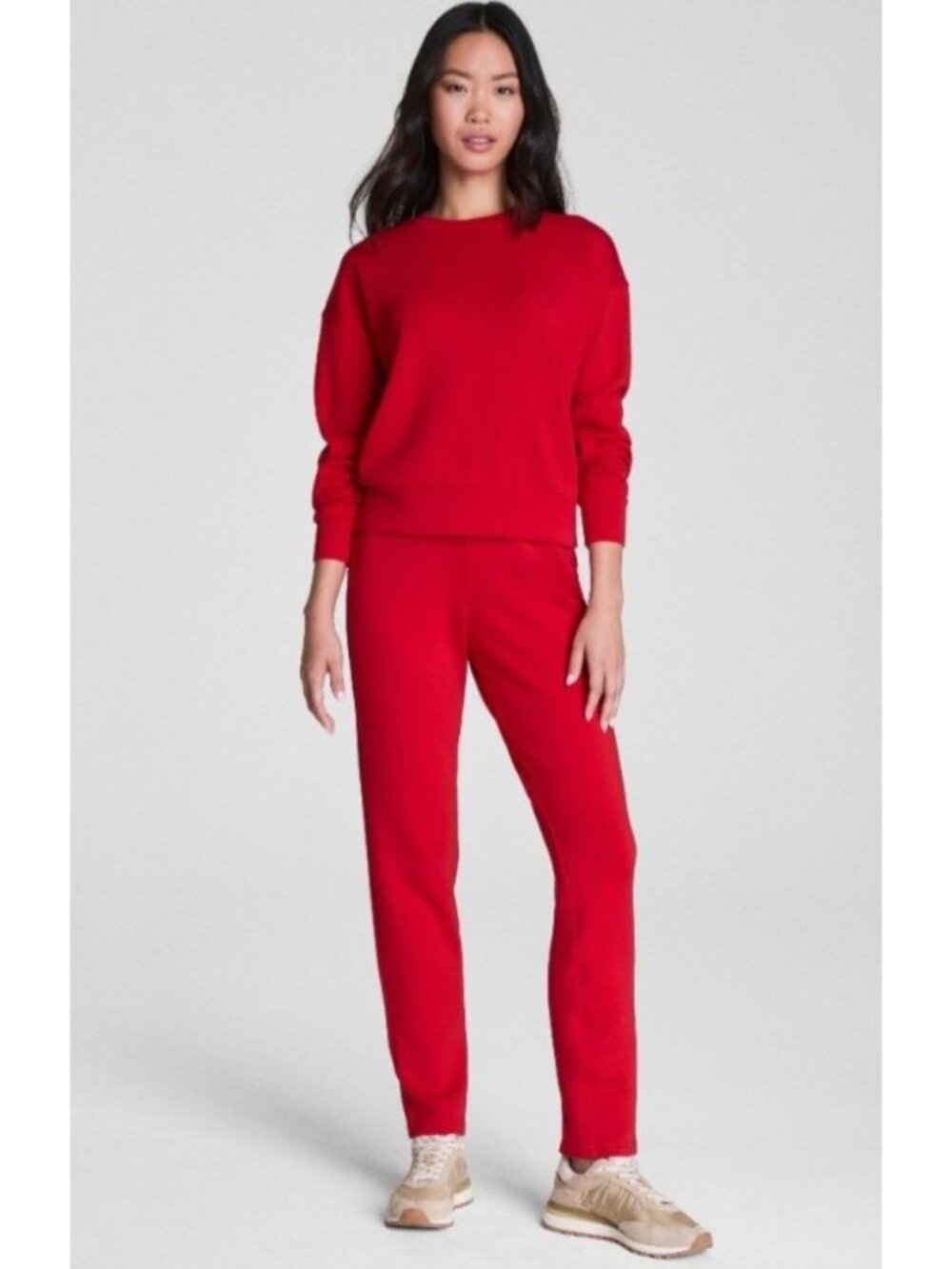 NEW Spanx Air Essentials Slim Straight Pull-On Pants Small Red Casual Lounge